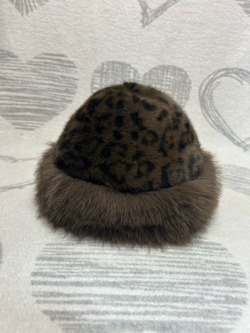 Cheetah brown faux fur hat